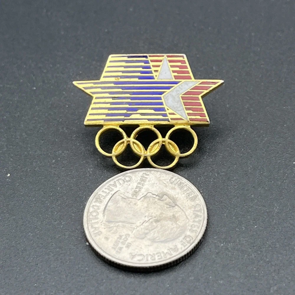 1984 Los Angeles Olympics Summer Games Logo Rings Lapel Hat Pin‎